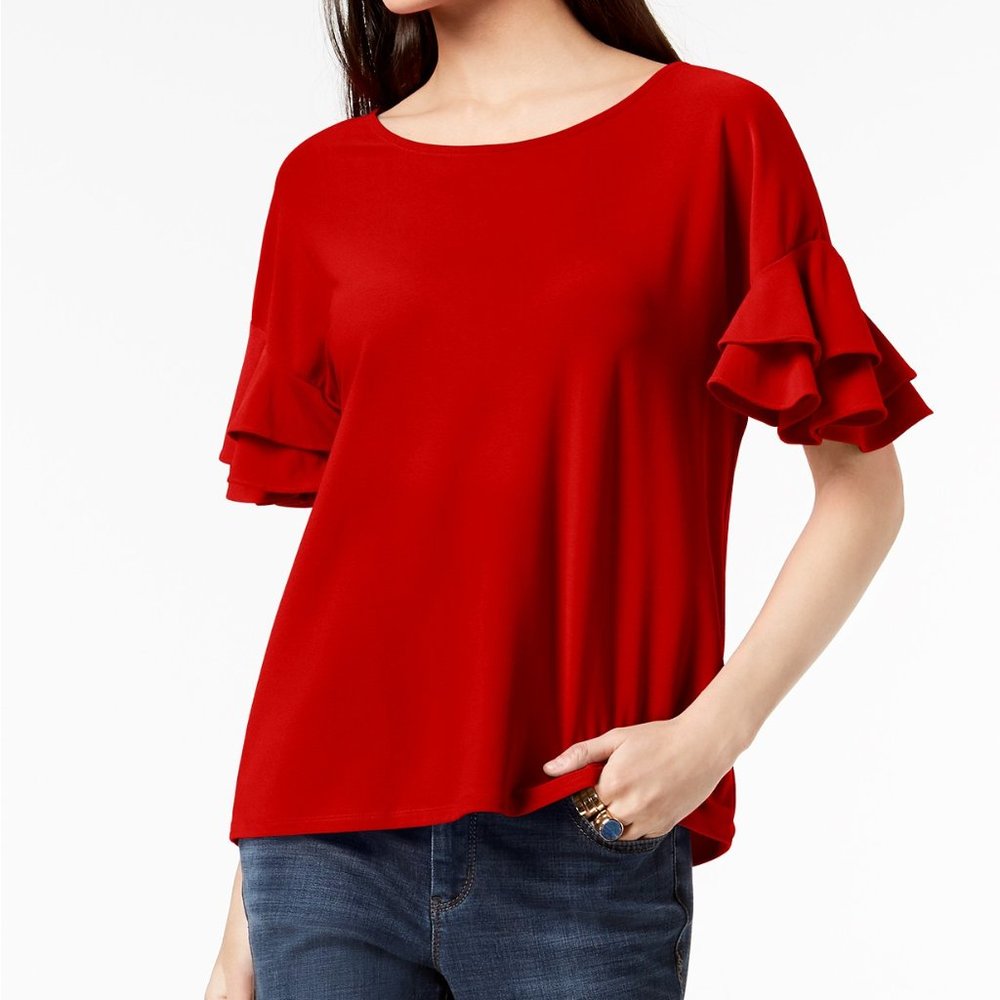 I-n-c Women's Ruffle Sleeve